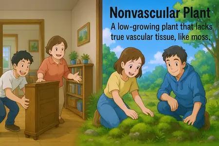 nonvascular plant Simple Definition