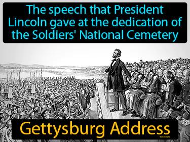 Gettysburg Address Simple Definition