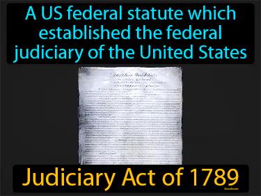 Judiciary Act of 1789 Simple Definition