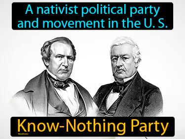 Know-Nothing Party Simple Definition