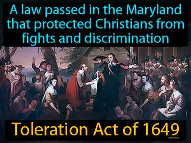 Toleration Act of 1649 Simple Definition