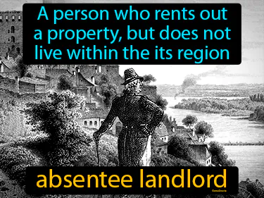 A person who rents out a property, but does not live within the its region