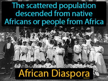 the scattered population descended from native Africans or people from Africa