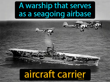 A warship that serves as a seagoing airbase