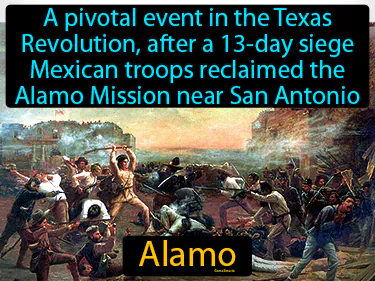 a pivotal event in the Texas Revolution, after a 13-day siege Mexican troops reclaimed the Alamo Mission near San Antonio