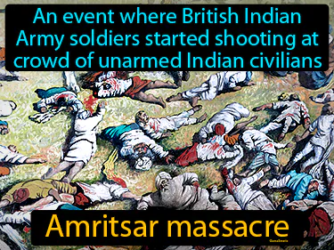 An event where British Indian Army soldiers started shooting at crowd of unarmed Indian civilians