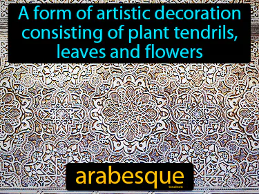 a form of artistic decoration consisting of plant tendrils, leaves and flowers