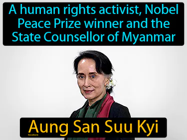 a human rights activist, Nobel Peace Prize winner and the State Counsellor of Myanmar