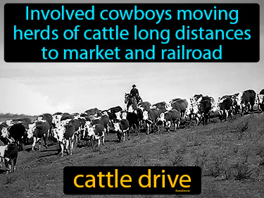 involved cowboys moving herds of cattle long distances to market and railroad
