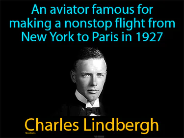 an aviator famous for making a nonstop flight from New York to Paris in 1927