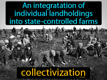 An integratation of individual landholdings into state-controlled farms