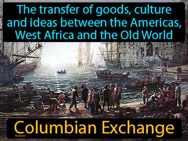 the transfer of goods, culture and ideas between the Americas, West Africa and the Old World