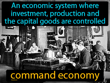 an economic system where investment, production and the capital goods are controlled