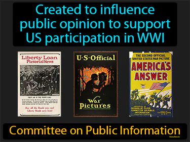 created to influence public opinion to support US participation in WWI