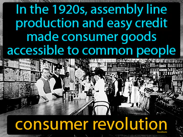 in the 1920s, assembly line production and easy credit made consumer goods accessible to common people