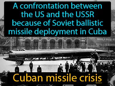 a confrontation between the US and the USSR because of Soviet ballistic missile deployment in Cuba