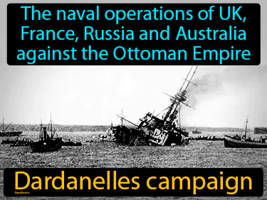 The naval operations of UK, France, Russia and Australia against the Ottoman Empire