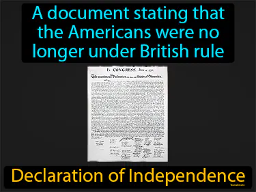 a document stating that the Americans were no longer under British rule