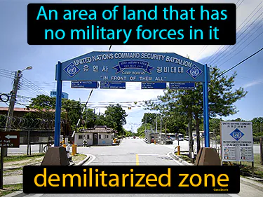 An area of land that has no military forces in it