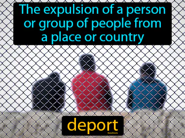 the expulsion of a person or group of people from a place or country