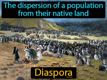 the dispersion of a population from their native land