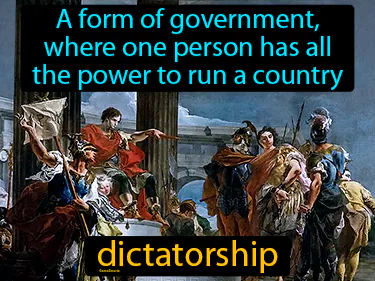 a form of government, where one person has all the power to run a country