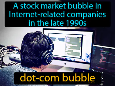 a stock market bubble in Internet-related companies in the late 1990s