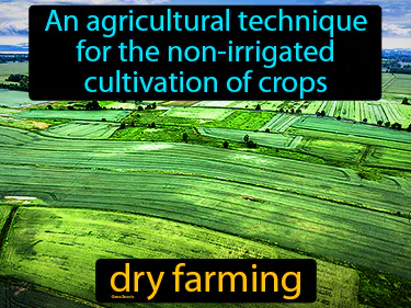 an agricultural technique for the non-irrigated cultivation of crops
