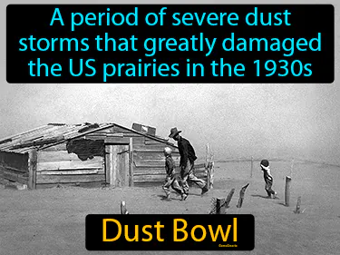 a period of severe dust storms that greatly damaged the US prairies in the 1930s