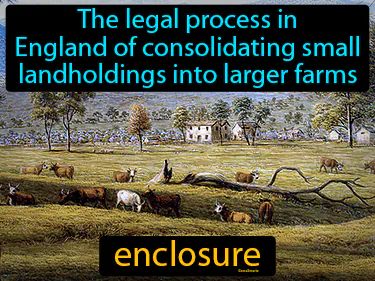 The legal process in England of consolidating small landholdings into larger farms