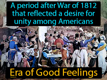 a period after War of 1812 that reflected a desire for unity among Americans