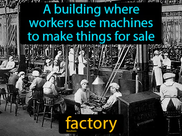 a building where workers use machines to make things for sale
