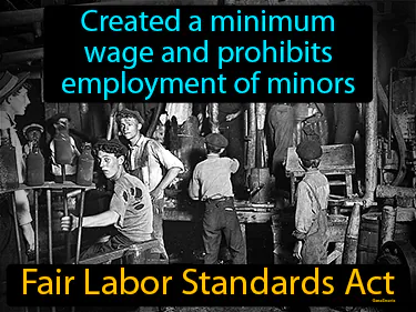 created a minimum wage and prohibits employment of minors