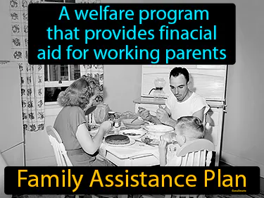 a welfare program which aimed to implement a negative income tax for working parents