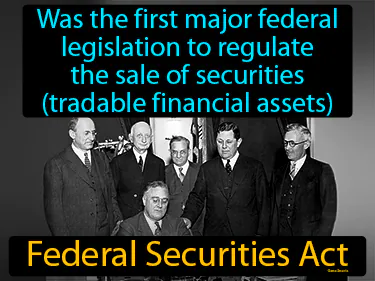 was the first major federal legislation to regulate the sale of securities (tradable financial assets)