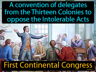 a convention of delegates from the Thirteen Colonies to  oppose the Intolerable Acts