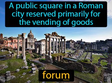a public square in a Roman city reserved primarily for the vending of goods
