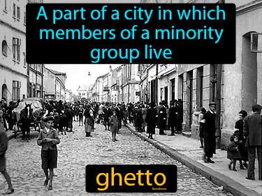 A part of a city in which members of a minority group live
