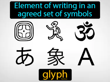 element of writing in an agreed set of symbols