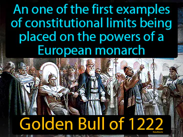 A one of the first examples of constitutional limits being placed on the powers of a European monarch
