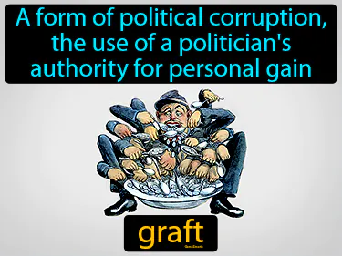 a form of political corruption, the use of a politician's authority for personal gain