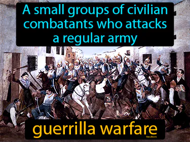 A small groups of civilian combatants who attacks a regular army