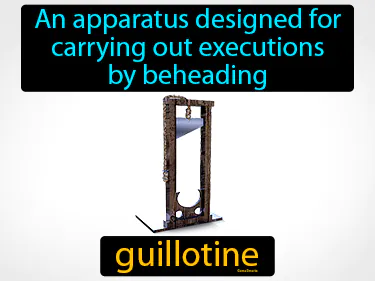 An apparatus designed for carrying out executions by beheading