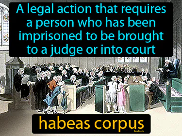 a legal action that requires a person who has been imprisoned to be brought to a judge or into court