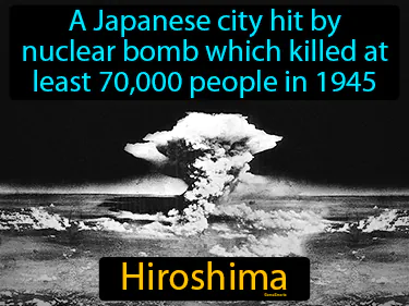 a Japanese city hit by nuclear bomb which killed at least 70,000 people in 1945