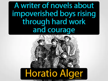 a writer of novels about impoverished boys rising through hard work and courage
