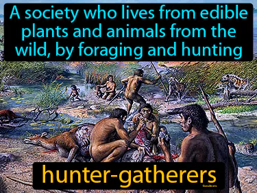 a society who lives from edible plants and animals from the wild, by foraging and hunting
