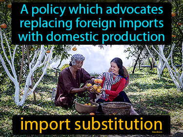 A policy which advocates replacing foreign imports with domestic production