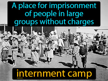 a place for imprisonment of people in large groups without charges