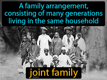 An family arrangement, consisting of many generations living in the same household